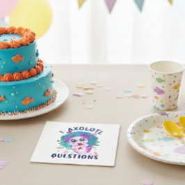 Servilleta De Papel Preguntas Axolotl, anfibio rosa de Kawaii