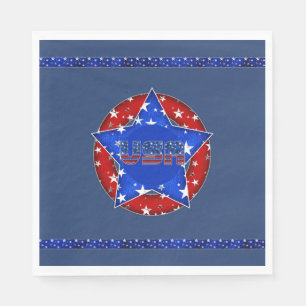 Servilleta De Papel Prensa USA Napkins Red, White, Blue