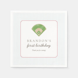 Servilleta De Papel Preppy Baseball First Birthday Rookie One Party