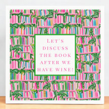 Preppy Book Club Funny Wine Pink