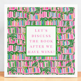 Servilleta De Papel Preppy Book Club Funny Wine Pink