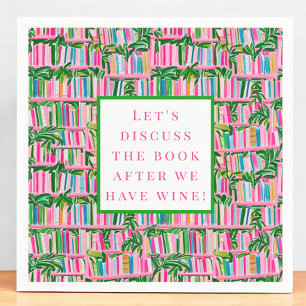 Servilleta De Papel Preppy Book Club Funny Wine Pink