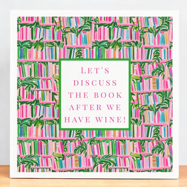 Servilleta De Papel Preppy Book Club Funny Wine Pink (Subido por el creador)