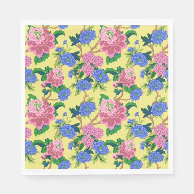 Servilleta De Papel Preppy Chinoiserie Floral (Anverso)