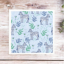 Servilleta De Papel Preppy Classic Zebras y Martinis Blue