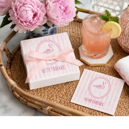 Servilleta de papel preppy de flamenco rosa person