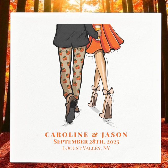 Servilleta De Papel Preppy Fall Couple Shower Wedding Autumn Party  (Subido por el creador)