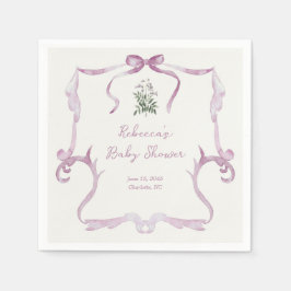 Servilleta De Papel Preppy Grandmillennial Pink Girl Baby Shower