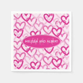 Servilleta De Papel Preppy Hearts Pink