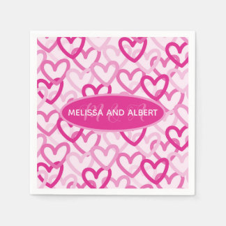 Servilleta De Papel Preppy Hearts Pink