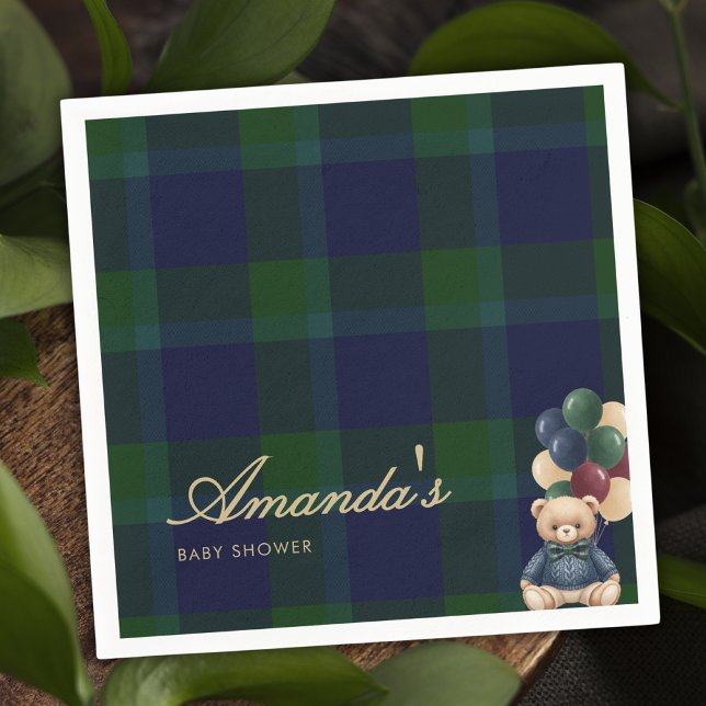 Servilleta De Papel Preppy Polo Teddy Bear Classic Luxury Baby Shower (Subido por el creador)