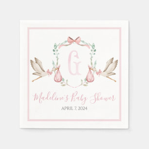 Servilleta De Papel Preppy Southern Chica Stork Baby Shower