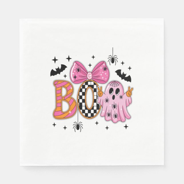 Servilleta De Papel Preppy Spooky Halloween Boo (Anverso)