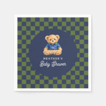 Preppy Teddy Bear Checkboard Baby Shower