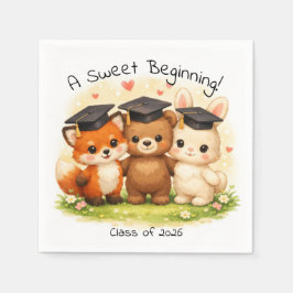 Servilleta De Papel Preschool Kindergarten Fox Bear Bunny Party