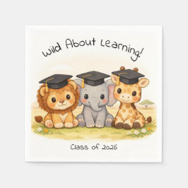 Servilleta De Papel Preschool Kindergarten Lion Elephant Giraffe Party