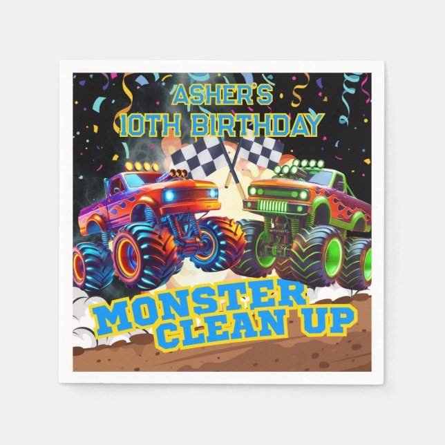 Servilleta De Papel Presentación personalizada del Camión de Cumpleaño (Anverso)