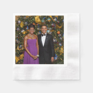 Servilleta De Papel Presidente estadounidense Barack Obama en tarjeta 