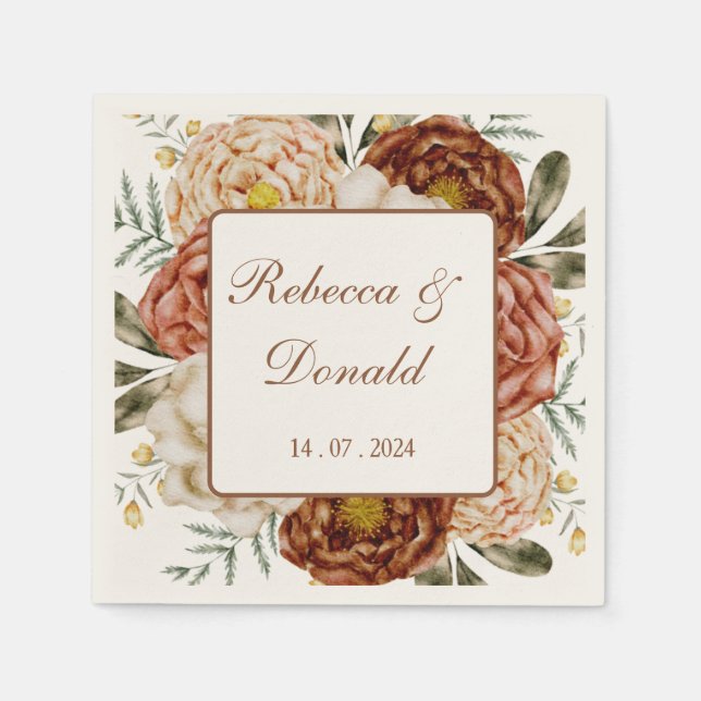 Servilleta De Papel Presupuesto Neutral Boho Terracotta (Anverso)