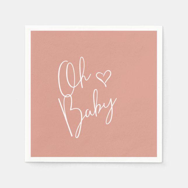 Servilleta De Papel Presupuesto Oh Baby Pink Baby Shower (Anverso)