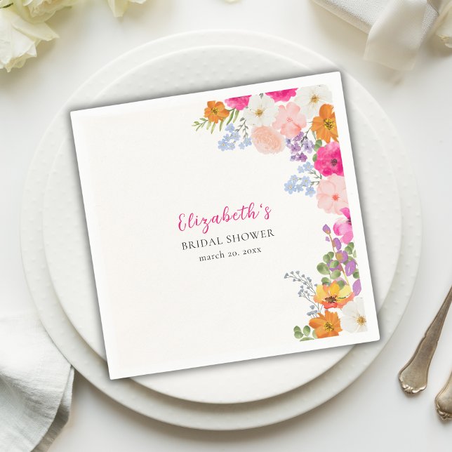 Servilleta De Papel Pretty Boho Wildflowers Bridal Shower (Subido por el creador)
