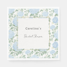 Servilleta De Papel Pretty Light Blue White Flowers Bridal Shower