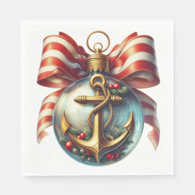 SERVILLETA DE PAPEL PRETTY NAUTICAL THEMED HOLIDAY CHRISTMAS  (Anverso)