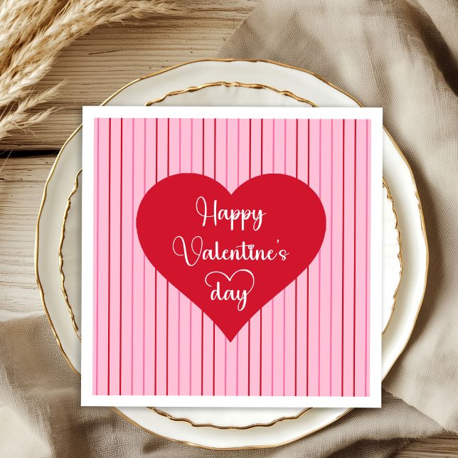 Servilleta De Papel Pretty Pink Hearts Valentine Decor Napkins (Pretty Pink Hearts Valentine Decor Napkins)