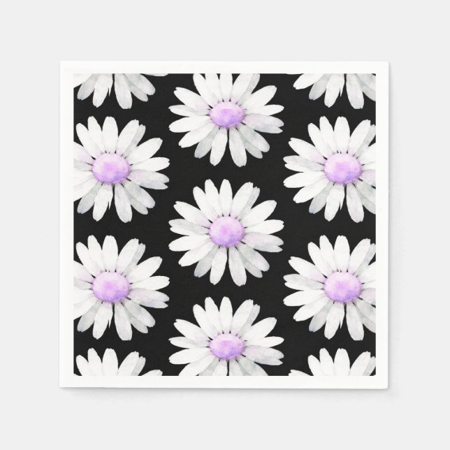 Servilleta De Papel Pretty Purple Dotted Daisy's (Anverso)