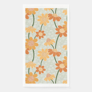 Servilleta De Papel Pretty retro muted 1970s flowers