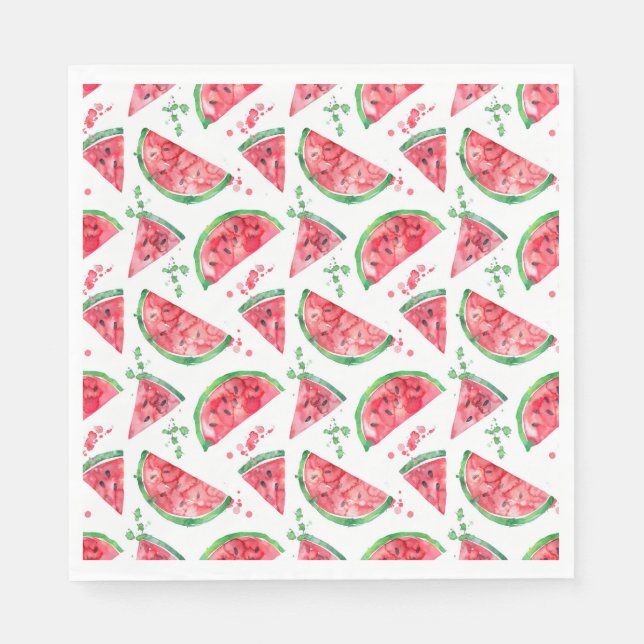 Servilleta De Papel Pretty Watercolor Watermelon (Anverso)