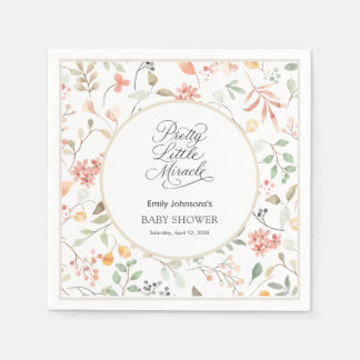 Servilleta De Papel Pretty Watercolor Wildflower Baby Shower 