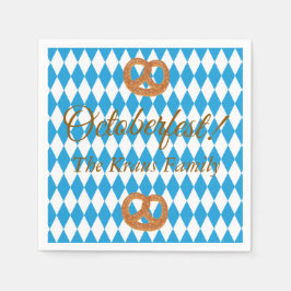 Servilleta De Papel Pretzels personalizados de octubrefest bávaro azul