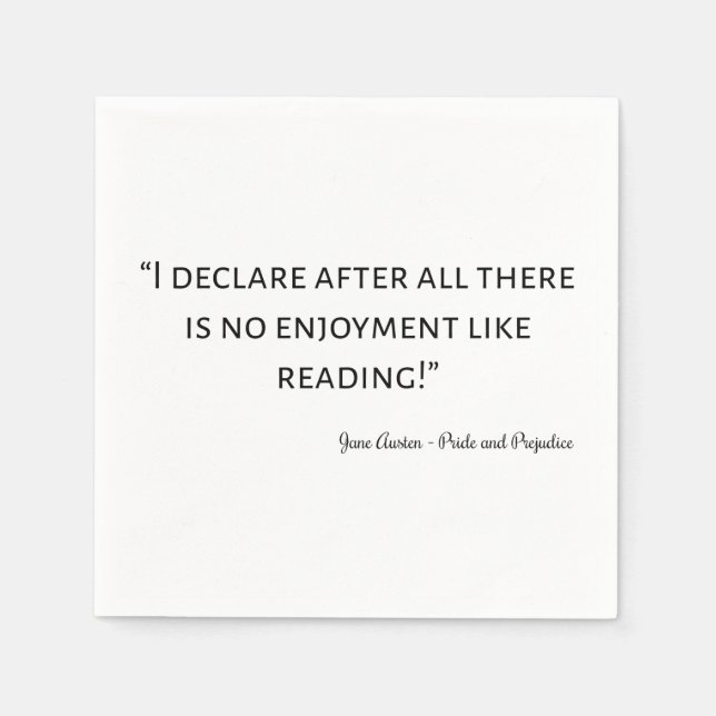 Servilleta De Papel Pride and Prejudice Quote III (Anverso)
