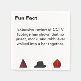 Servilleta De Papel Priest Monk Rabbi Fun Fact cocktail napkin