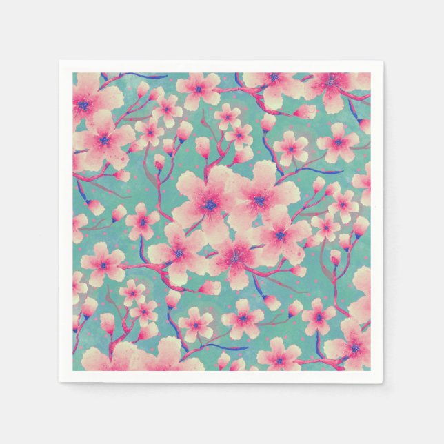 Servilleta De Papel Primavera cerezos florece Funda verde-mate iPhone  (Anverso)