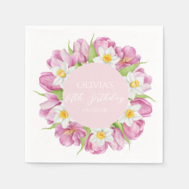 Servilleta De Papel Primavera Colorida Flor Niños Cumpleaños