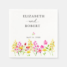 Servilleta De Papel Primavera elegante de escritura floral Boda de flo