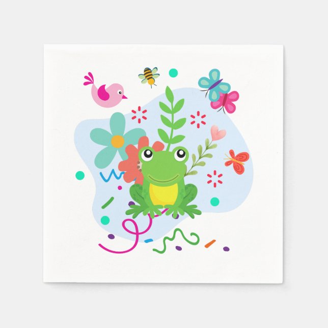 Servilleta De Papel Primavera en el jardín (Anverso)