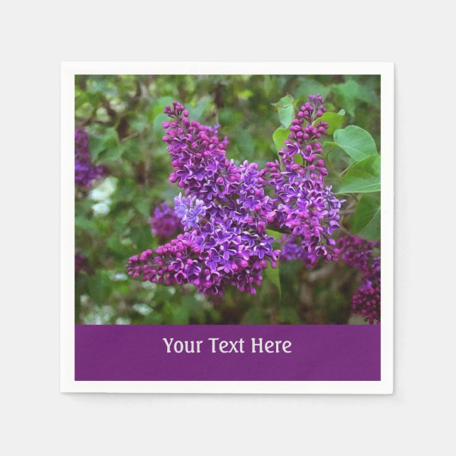 Servilleta De Papel Primavera Purple Lilacs Personalizada (Anverso)