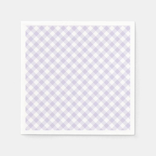 Servilleta De Papel Primavera Retro Gingham | Lavanda Polvorienta (Anverso)