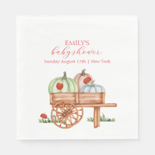 Servilleta De Papel Primavera Rustic Modern Pumpkin Labybug Baby Showe