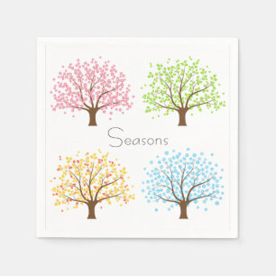 Servilleta De Papel Primavera Verano Otoño Árboles de invierno toallas