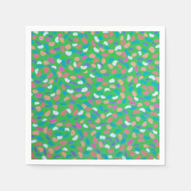 Servilleta De Papel Primavera Verde arte pintoresco (Anverso)