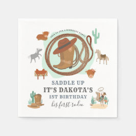 Servilleta De Papel Primer cumpleaños de Cowboy