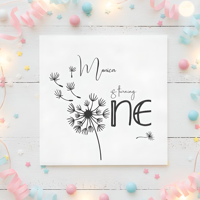 Servilleta De Papel Primer cumpleaños de Dandelion (Subido por el creador)