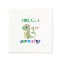 Primer cumpleaños de dinosaurio personalizado