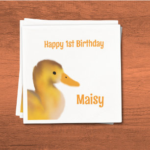 Servilleta De Papel Primer cumpleaños de Duckling
