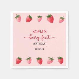 Servilleta De Papel Primer cumpleaños de fresa Berry