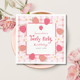 Servilleta De Papel Primer cumpleaños de fresa Berry